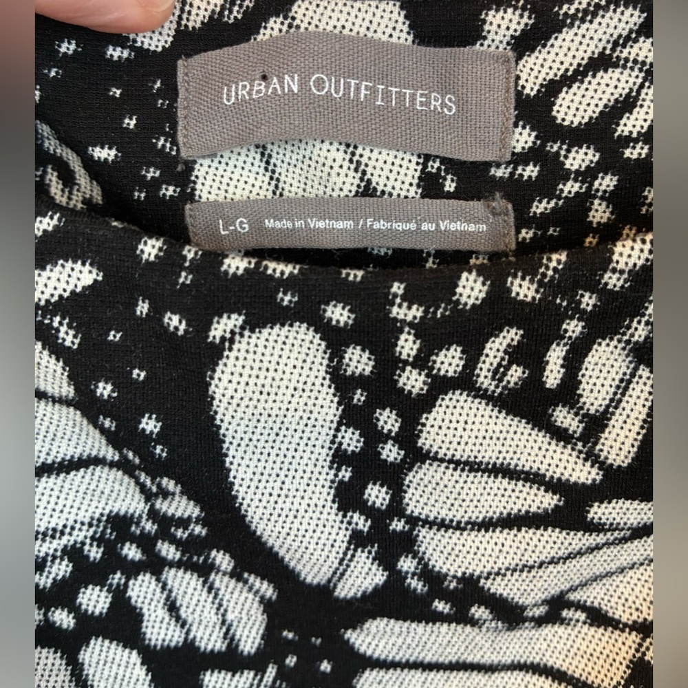 Urban Outfitters Babydoll Mini Dress Women’s Blk/Cream Butterfly Print Y2K Sz L - Picture 3 of 6